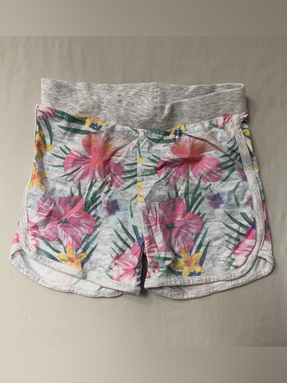 Tropical Cotton Shorts Girl’s 4-5 Floral Hibiscus Print Multicolor Beach Island